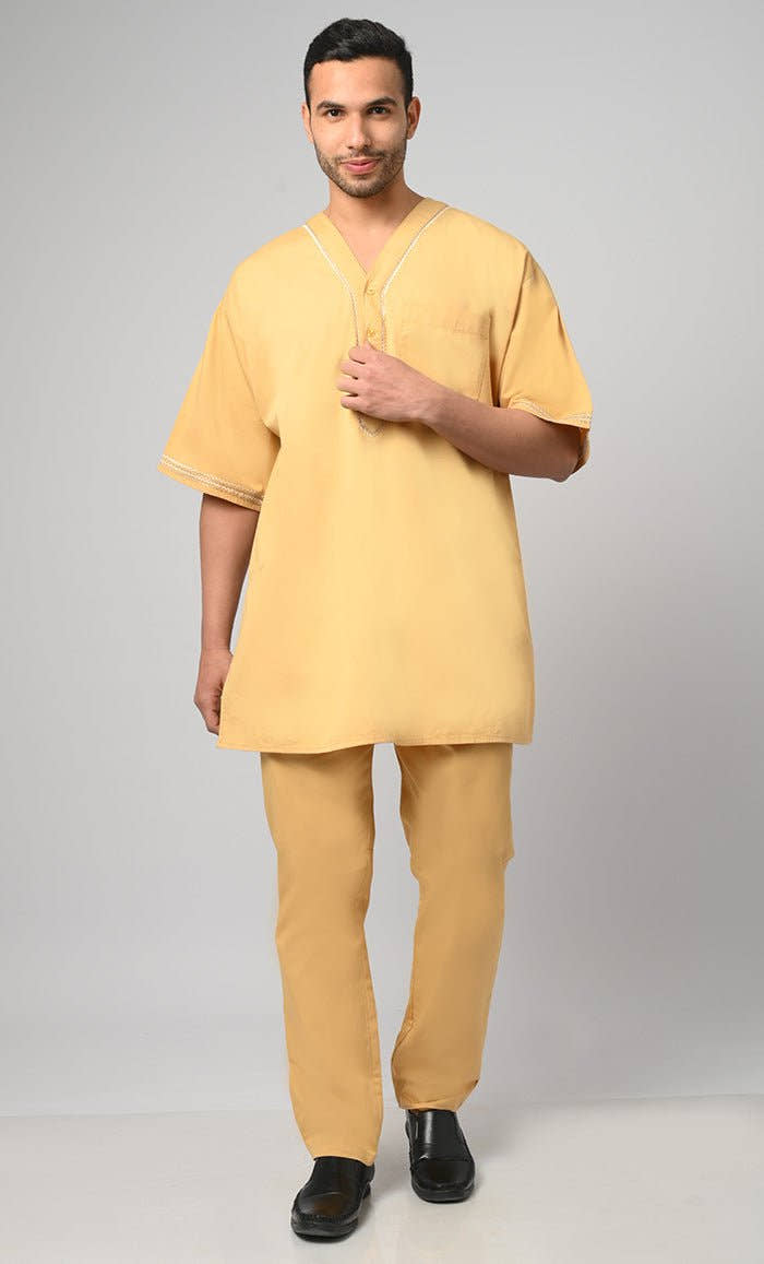 Aabid Modest Muslim Mens Embroidered