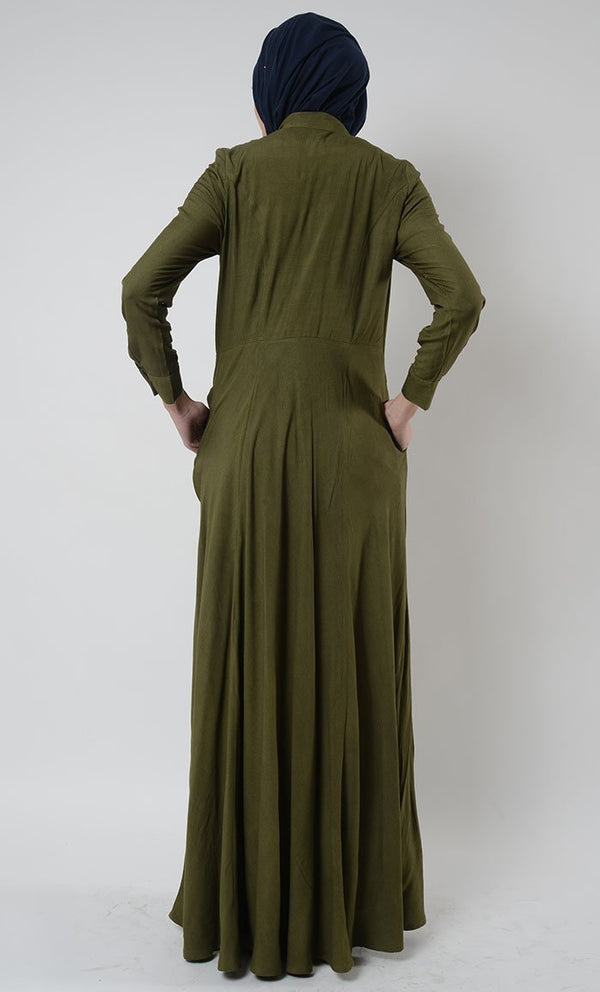 Abir Front Zipper Abaya - EastEssence.com