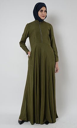 Abir Front Zipper Abaya - EastEssence.com