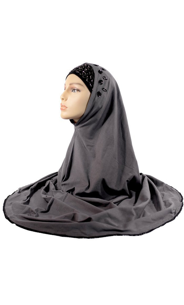 Al-Amairah Cutdana Beads Embroidered Hijab Stole - EastEssence.com