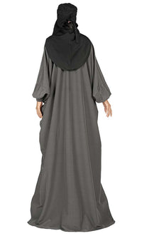 All Occasion Wear Grey And Black Niqabh, Burkha, Khimar And Lining Set - EastEssence.com