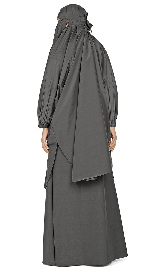All Occasion Wear Grey Niqabh, and Lining Set