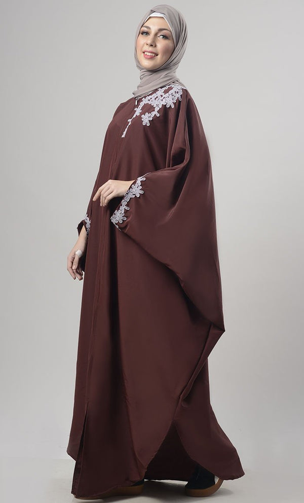 Amazing Lace Detailing Kaftan Dress - EastEssence.com