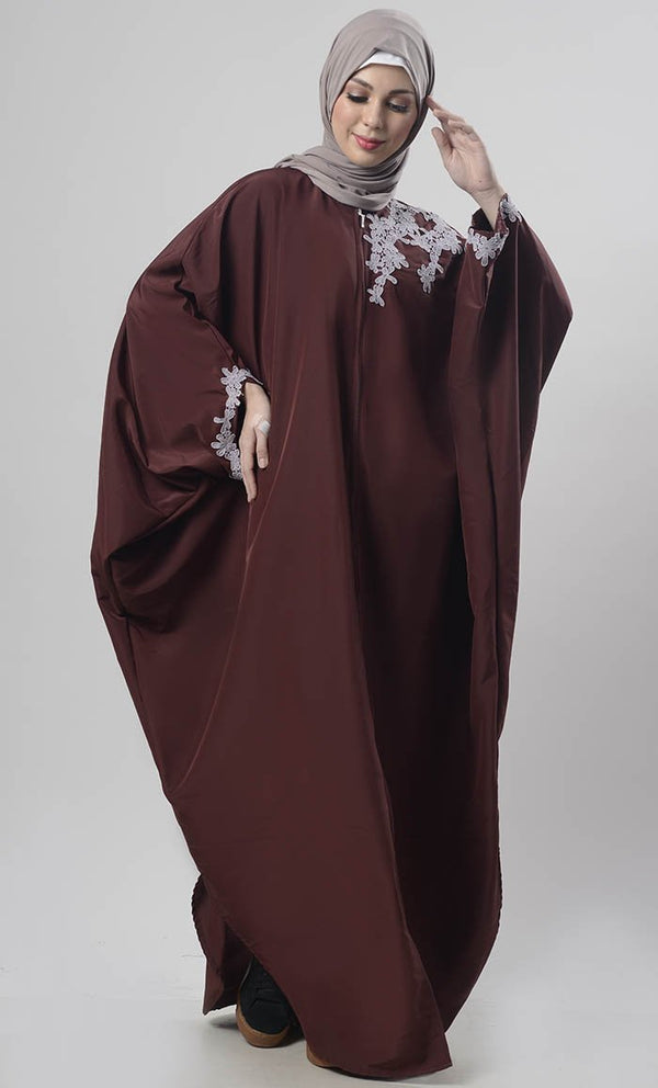Amazing Lace Detailing Kaftan Dress - EastEssence.com