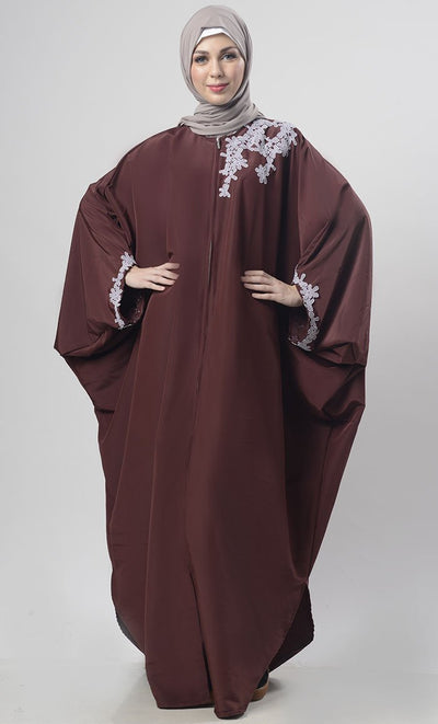 Amazing Lace Detailing Kaftan Dress - EastEssence.com