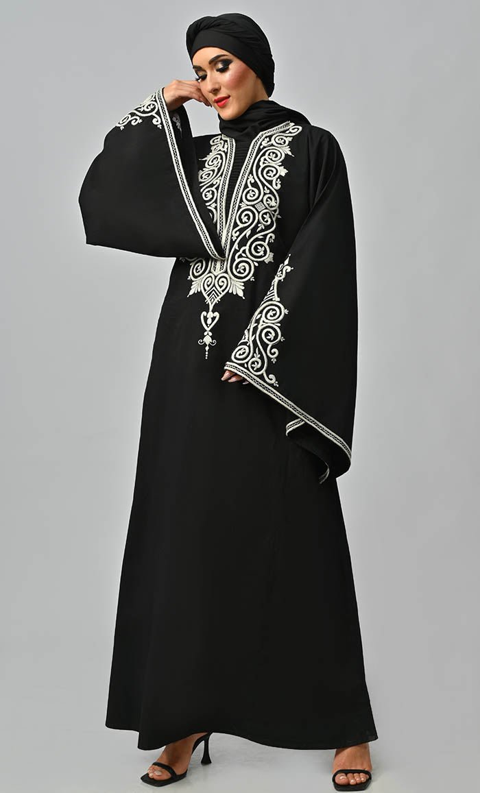 Arabic Beautiful Dori Work Detailing Abaya