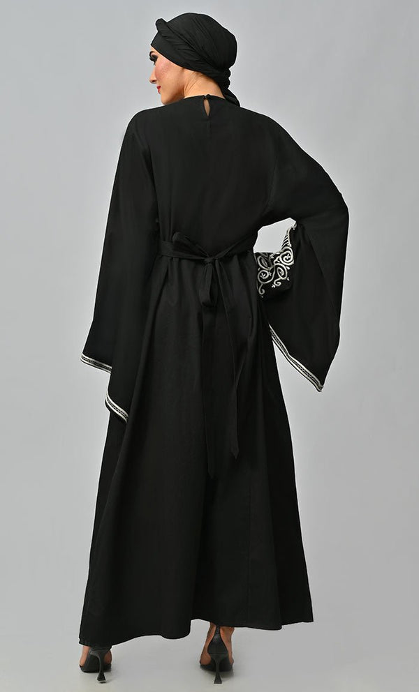 Arabic Beautiful Dori Work Detailing Abaya