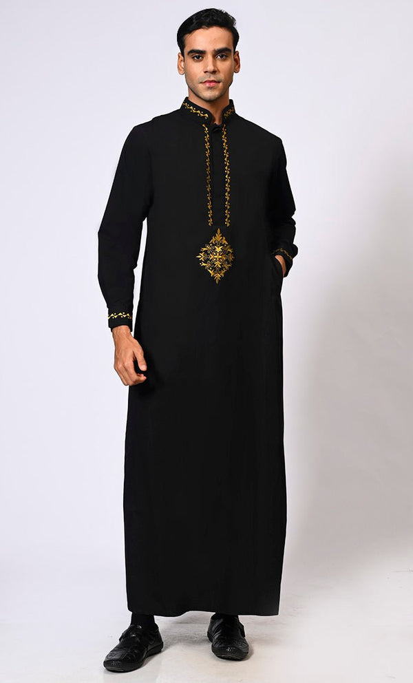 Men's Black Thobe Crafted