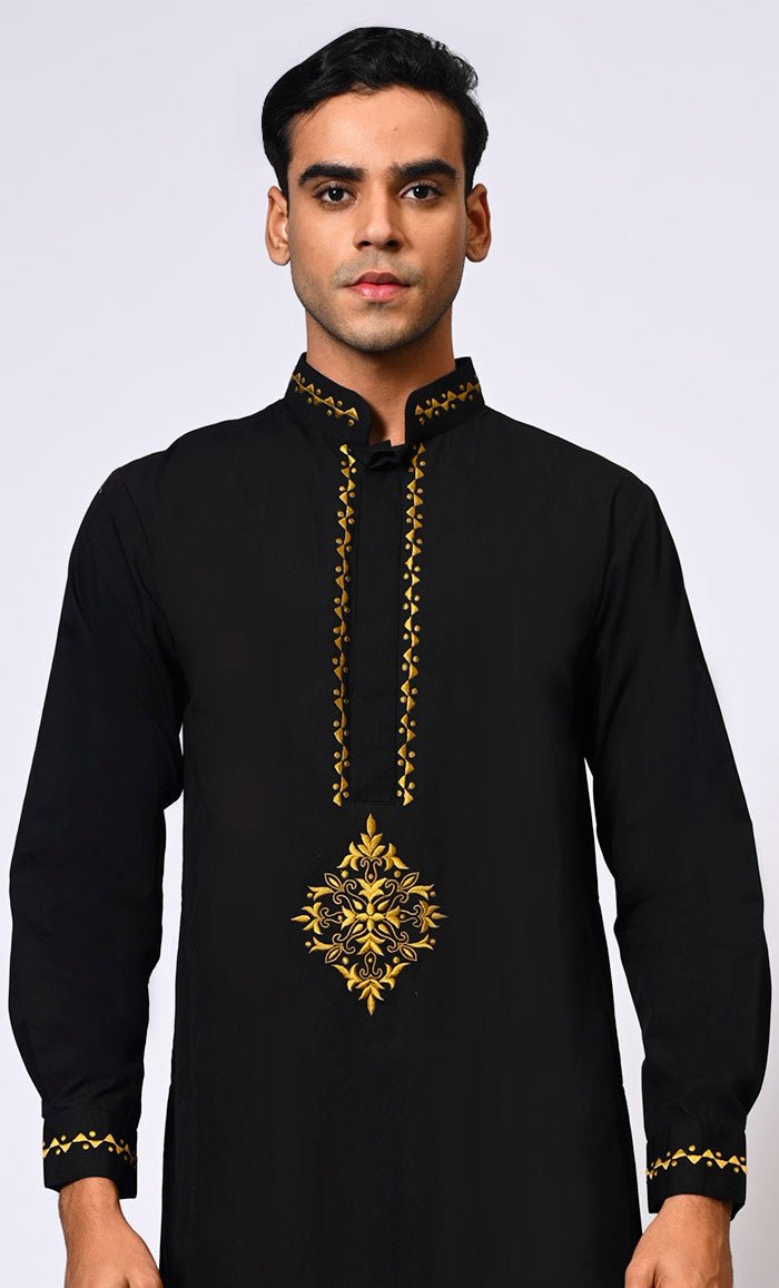 Men's Black Thobe Crafted
