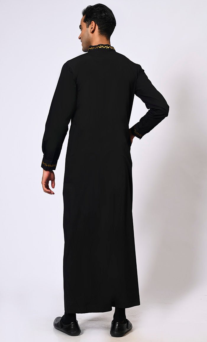 Men's Black Thobe Crafted