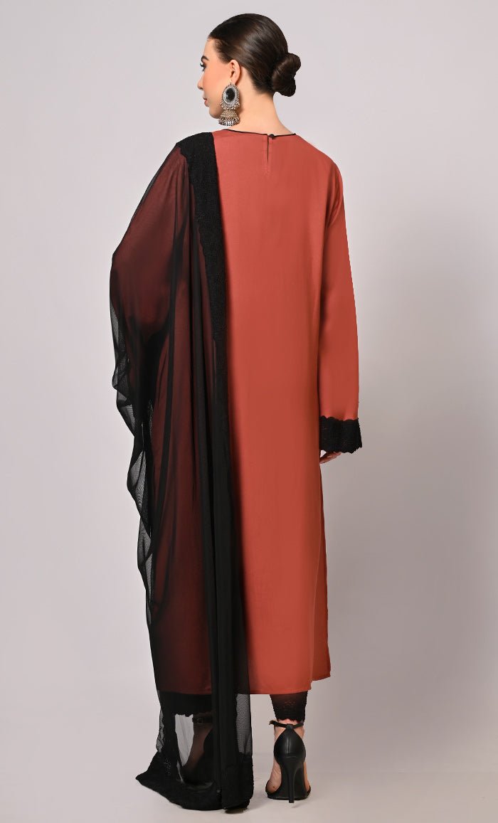 Hand Embroidered Root Bear Salwar Kameez Set