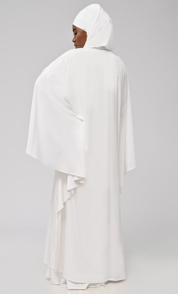 Asr Modest Button Down Kaftan Style Prayer Dress For Women (2Pc+H) - EastEssence.com