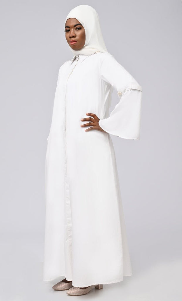 Asr Modest Button Down Prayer Dress For Women - EastEssence.com