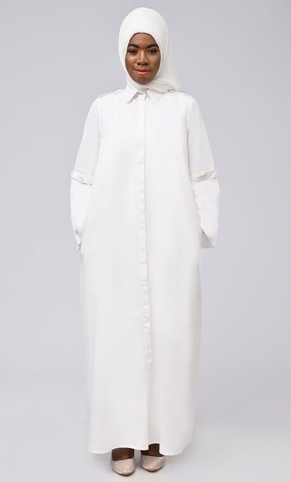 Asr Modest Button Down Prayer Dress For Women - EastEssence.com