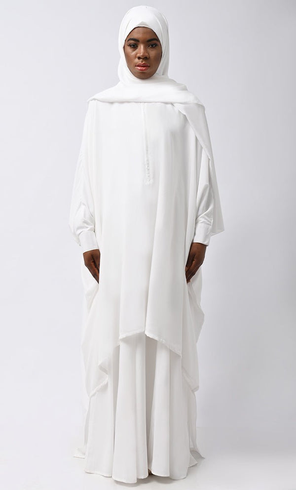 Asr Modest Double Layer Prayer Dress For Women (2Pcset +Hijab ) - EastEssence.com