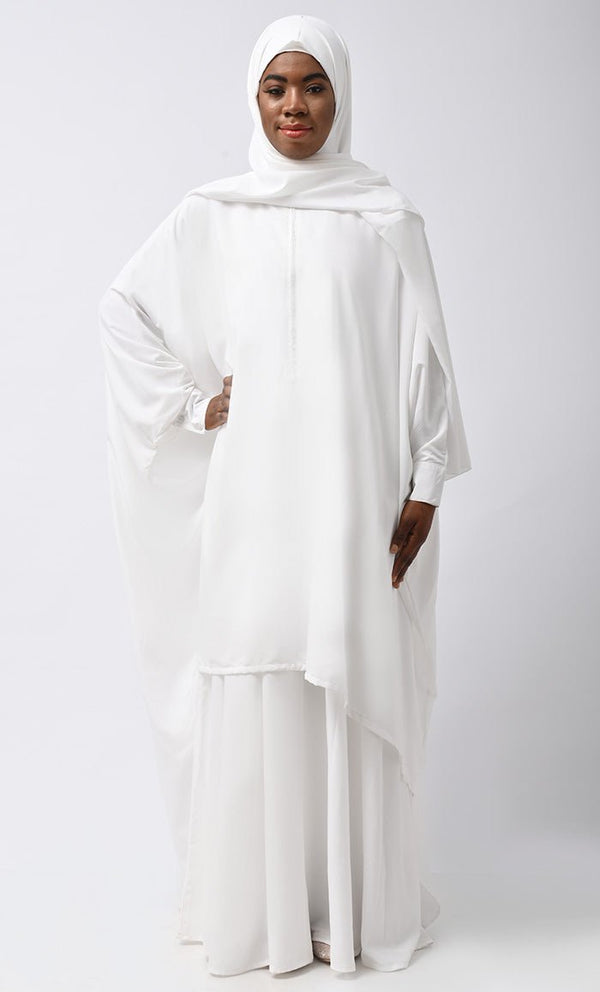 Asr Modest Double Layer Prayer Dress For Women (2Pcset +Hijab ) - EastEssence.com