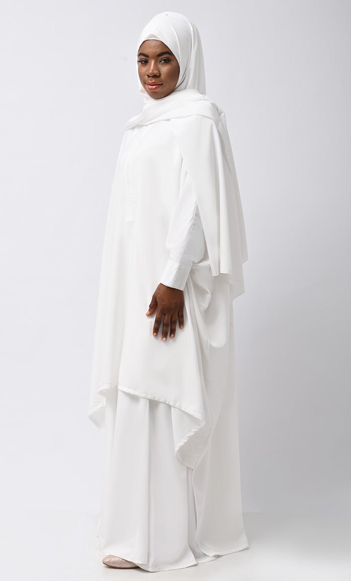 Asr Modest Double Layer Prayer Dress For Women (2Pcset +Hijab ) - EastEssence.com