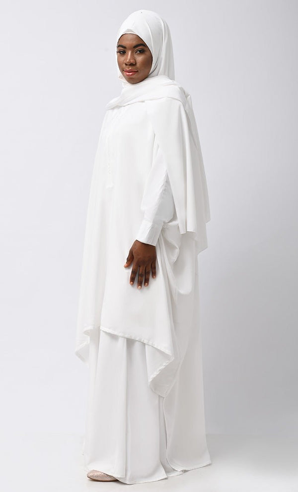 Asr Modest Double Layer Prayer Dress For Women (2Pcset +Hijab ) - EastEssence.com