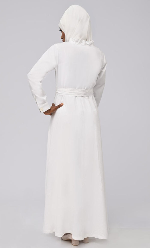 Asr Modest Twill Button Down Prayer Dress For Women