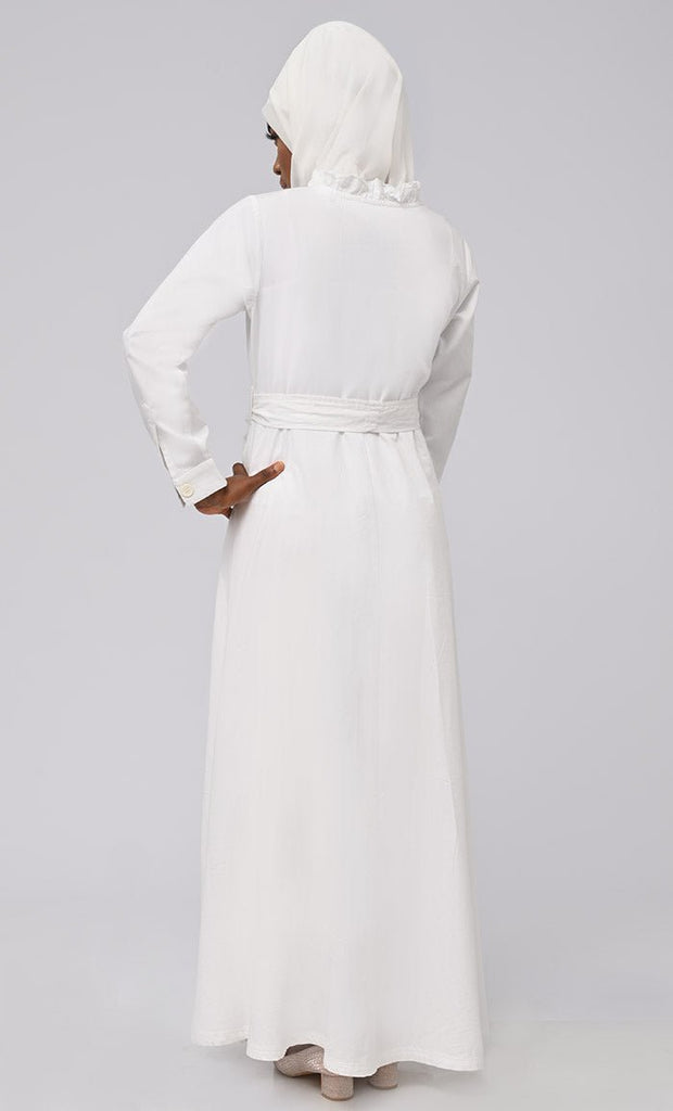Asr Modest Twill Button Down Prayer Dress For Women - EastEssence.com