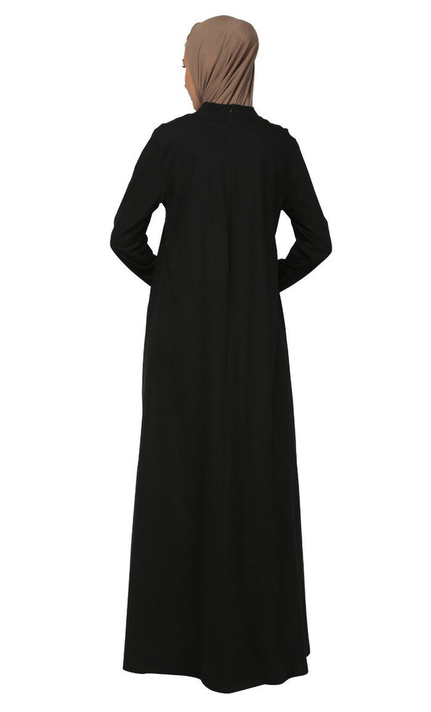 Asymmerical Cut Loose Fitted Abaya Dress - EastEssence.com