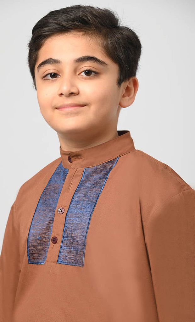 Ayaan Muslim Boys Poplin Kurta Pajama Set - EastEssence.com