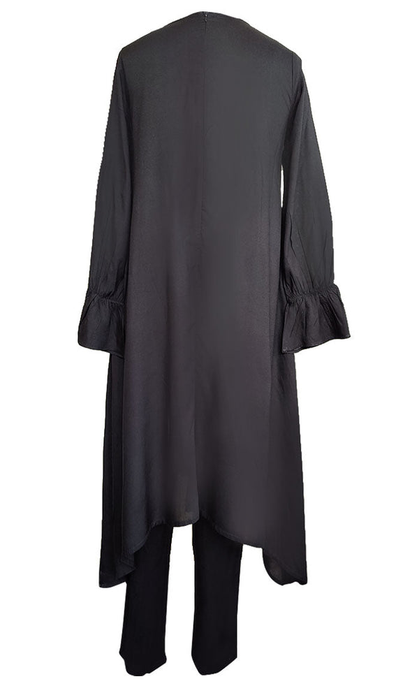 Black Asymmetrical Kurta With Comfortable Bottom