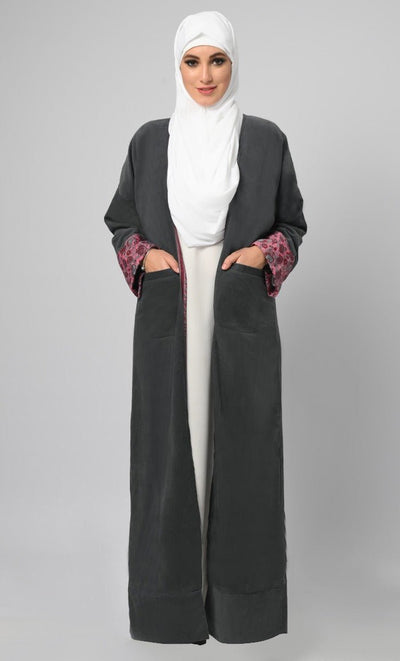 Basic Corduroy Inner Printed Shrug