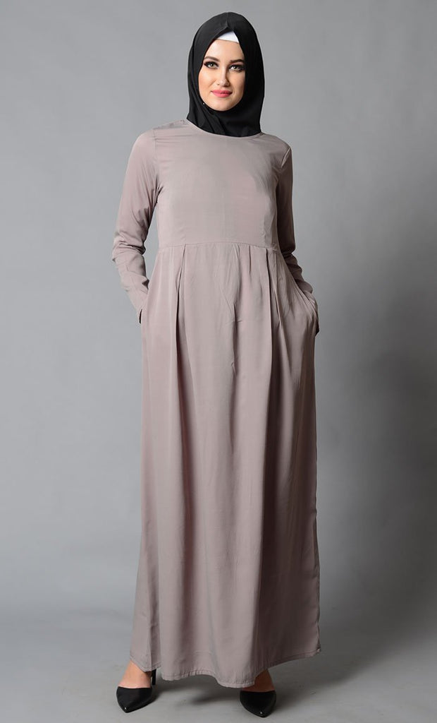 Basic Everyday Wear Casual Abaya Dress - EastEssence.com