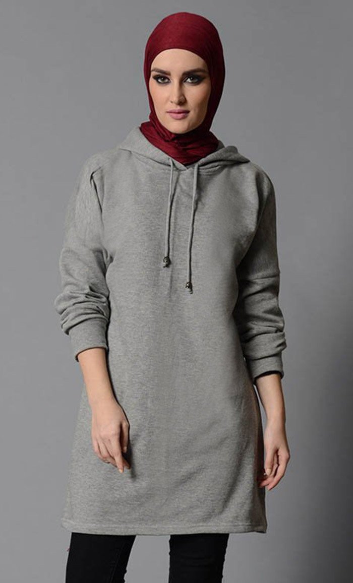 Basic Extra Long Loose Hoodie - EastEssence.com