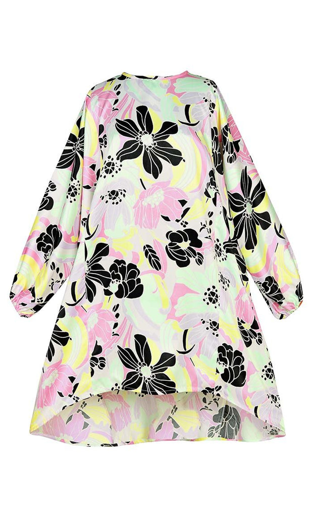 Basic Flairy Soft Satin Floral Printed Tunic With Pockets - EastEssence.com