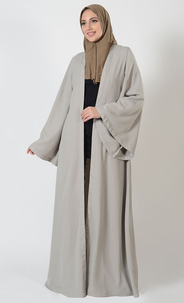 Basic Front Open Bell Sleeves Duster - EastEssence.com