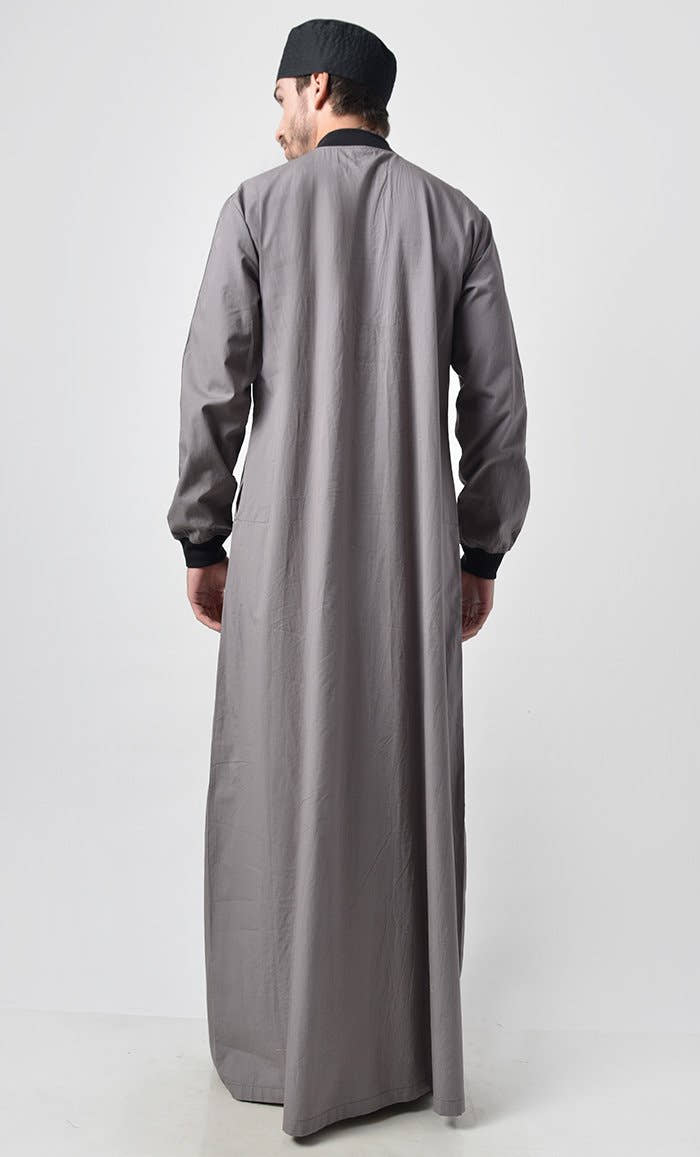 Grey Basic Men's Comfy Thobe