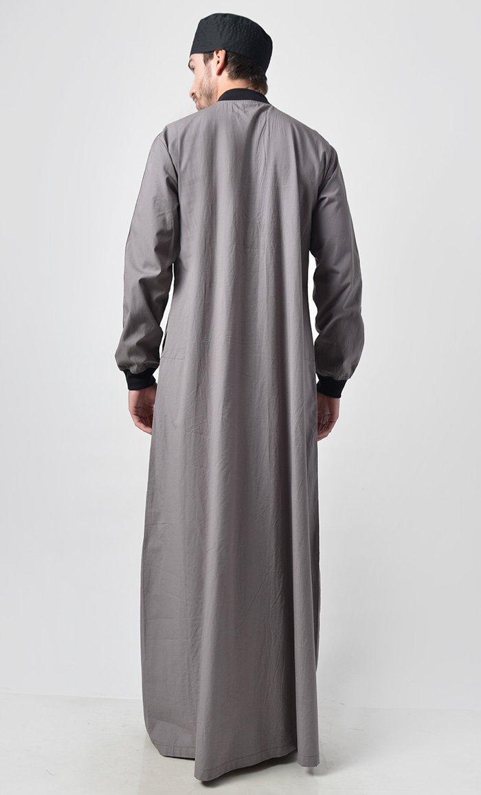 Grey Basic Men's Comfy Thobe