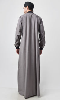 Grey Basic Men's Comfy Thobe