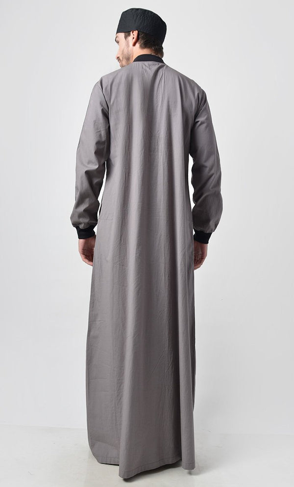 Grey Basic Men's Comfy Thobe