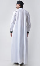 Basic Men's Comfy Thobe With Rib Cuff & Pockets - EastEssence.com