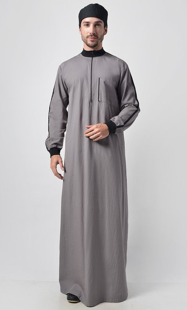 Grey Basic Men's Comfy Thobe