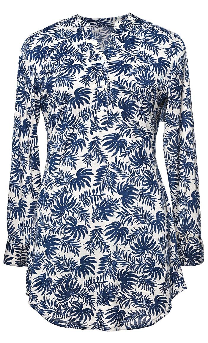 Basic Slip On Button Front Tunic With Pockets - EastEssence.com