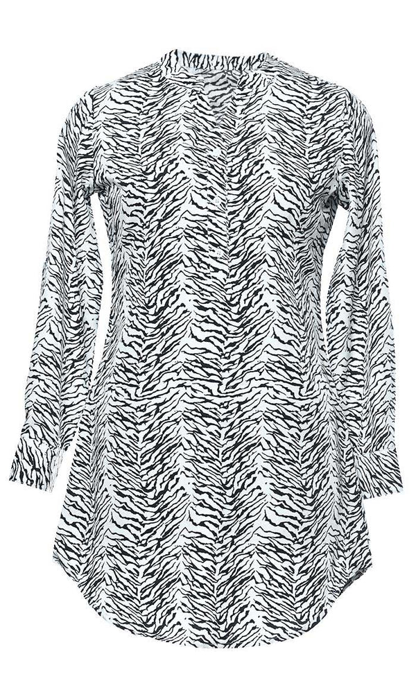 Basic Slip On Button Front Tunic With Pockets - EastEssence.com