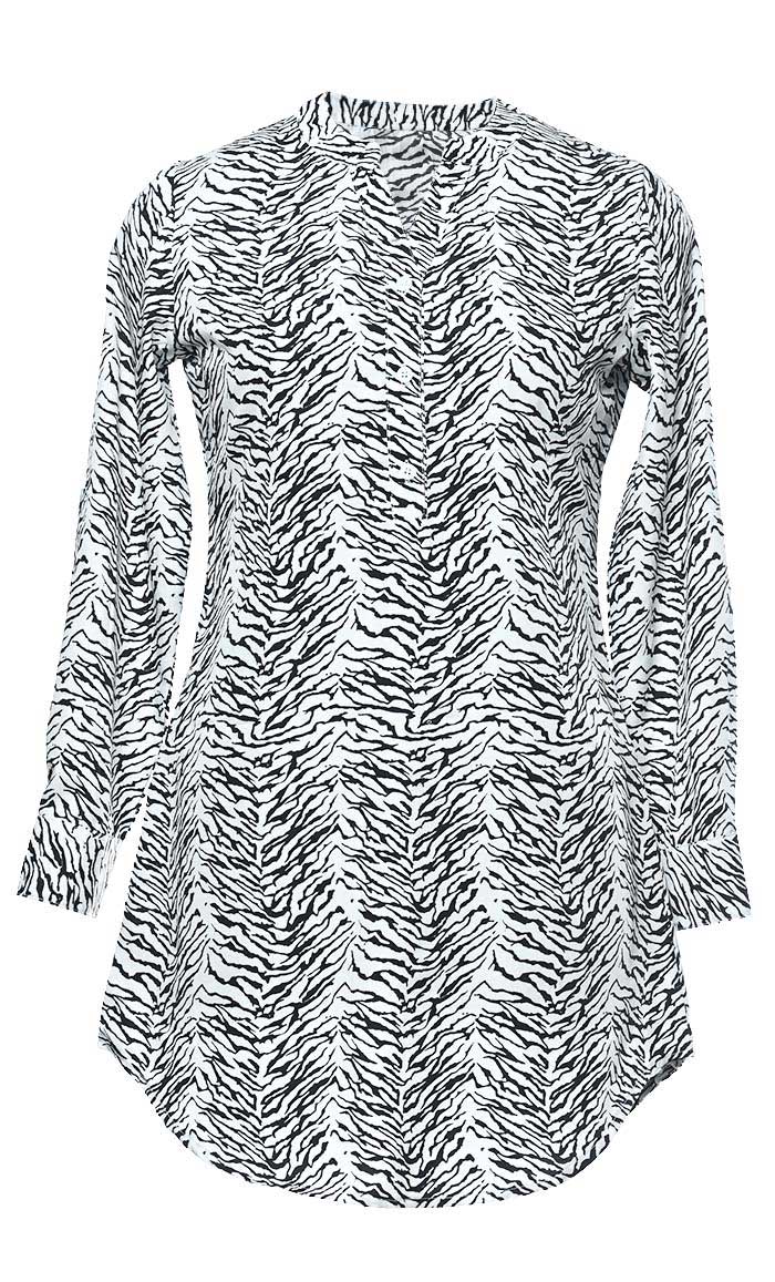 Basic Slip On Button Front Tunic With Pockets - EastEssence.com