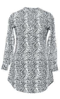 Basic Slip On Button Front Tunic With Pockets - EastEssence.com