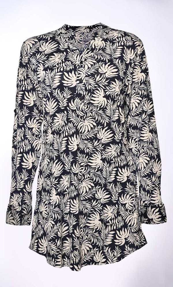 Basic Slip On Button Front Tunic With Pockets - EastEssence.com