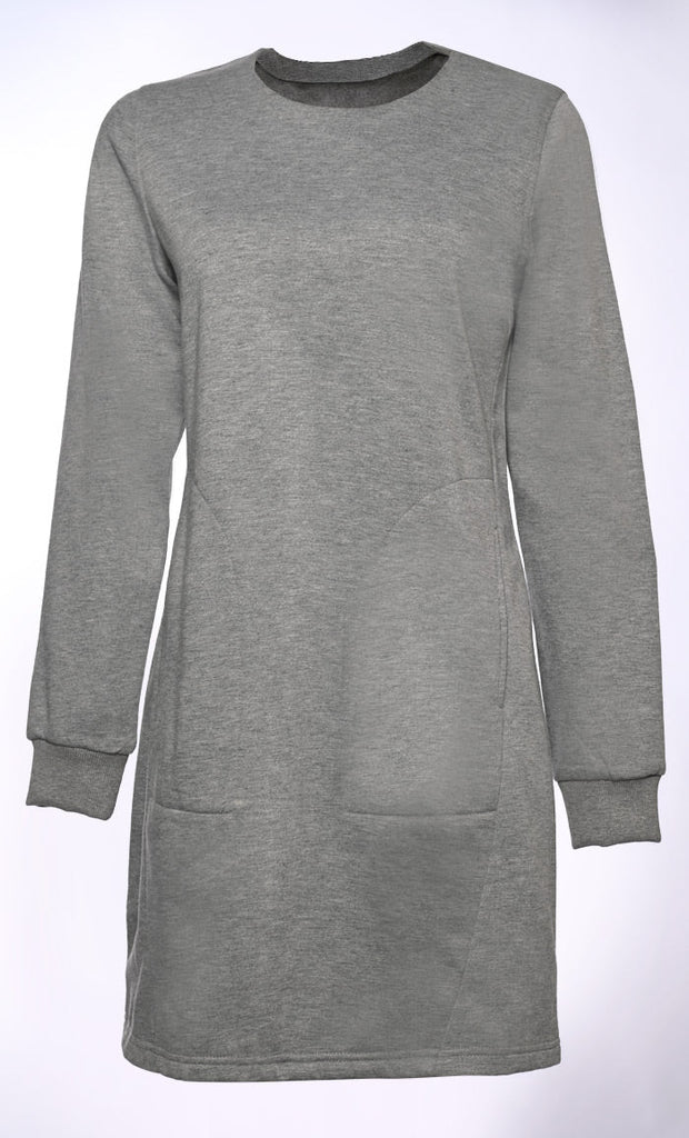Basic Sweatshirt with Inner Patch Pockets - EastEssence.com
