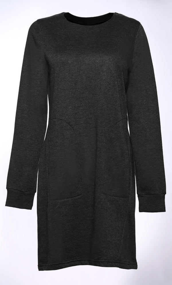 Basic Sweatshirt with Inner Patch Pockets - EastEssence.com