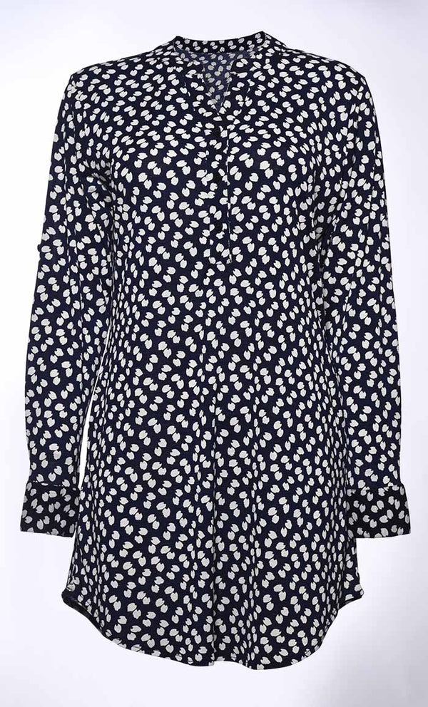 Basic Tunic with Front Placket and Pockets - EastEssence.com