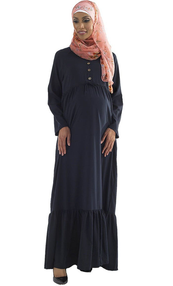 Basima Drawstring Maternity Abaya - EastEssence.com