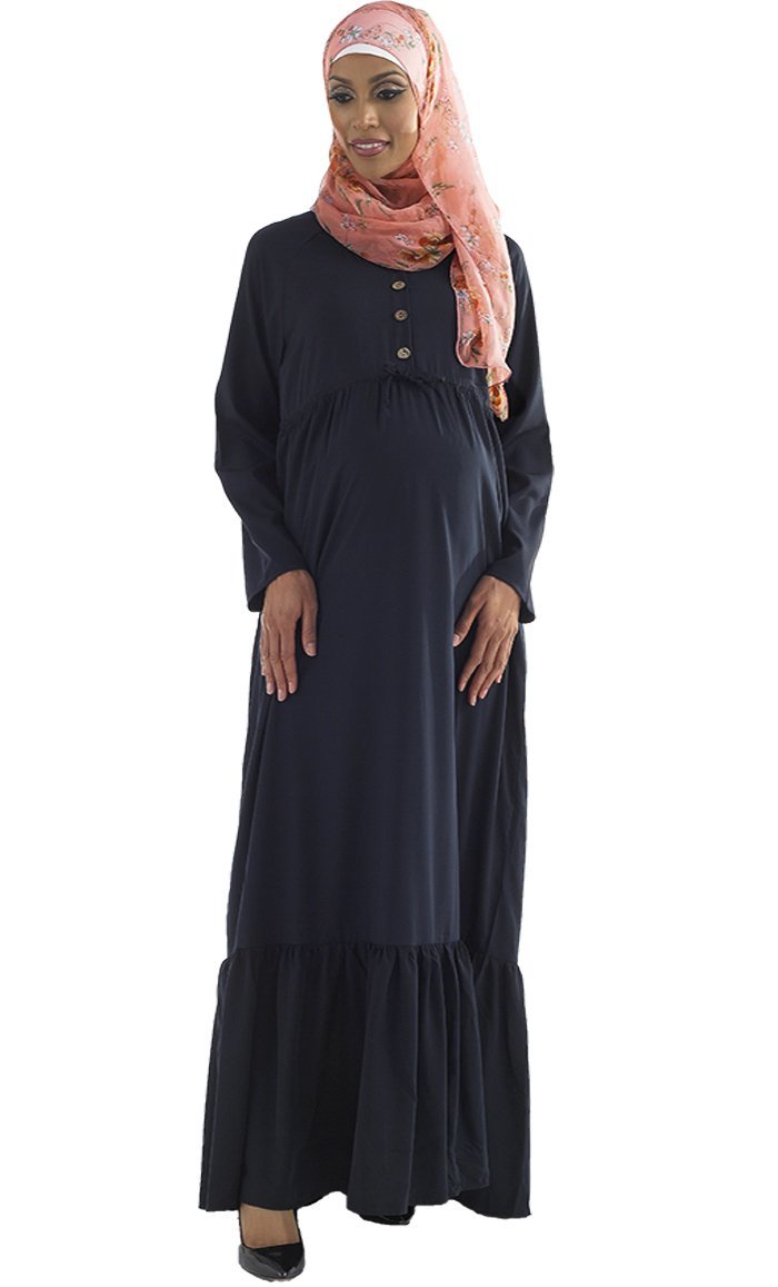 Basima Drawstring Maternity Abaya - EastEssence.com