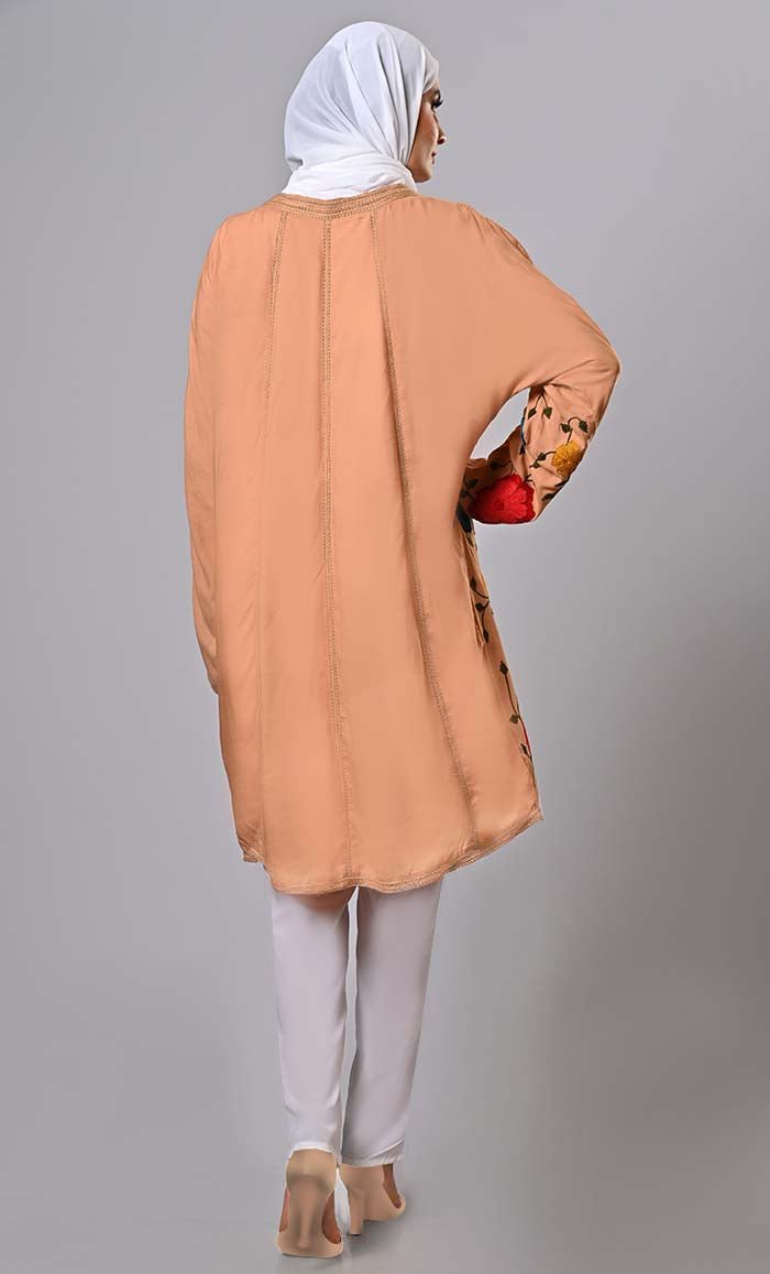 Beautiful Eastern Embroidered And Lace Detailing Tunic - EastEssence.com
