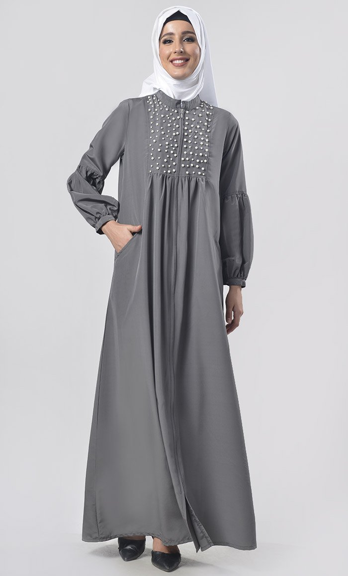 Beautiful Intricate Beads Abaya - EastEssence.com